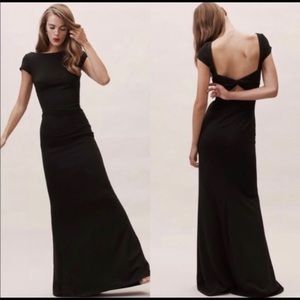 BHLDN black dress with cut out back